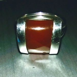 Vintage Sterling Silver Fire Opal Cushion Cut Ring Size 7